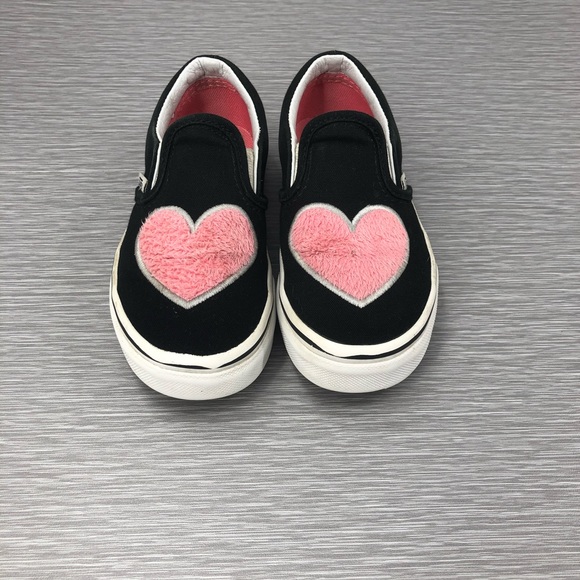 Vans Other - VANS Fur heart Slip-On Pink/ Black Girl Shoes